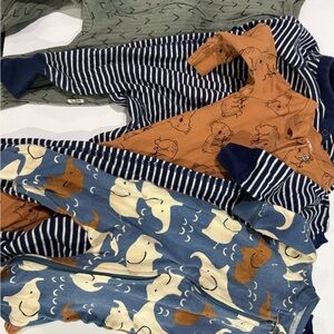 Striped and Animal Print Baby Onesies Bundle of 5